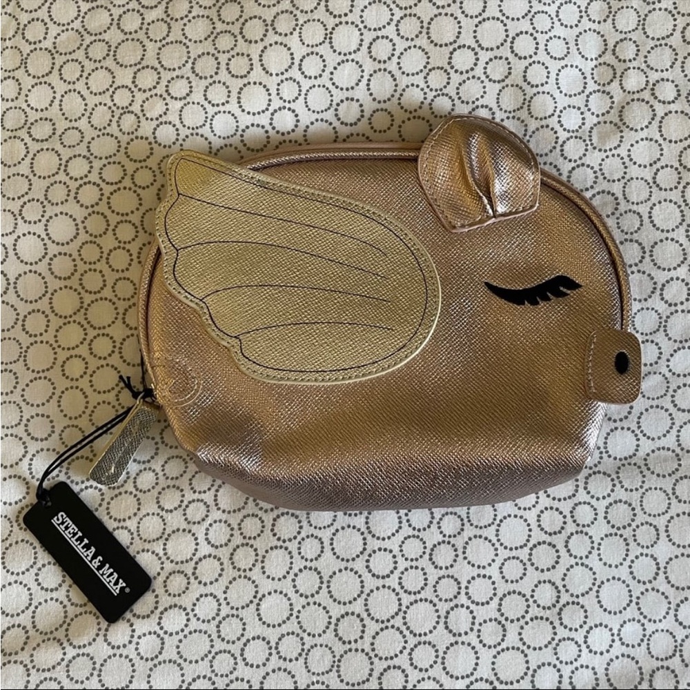 New! Stella & Max Flying Pig Makeup Bag